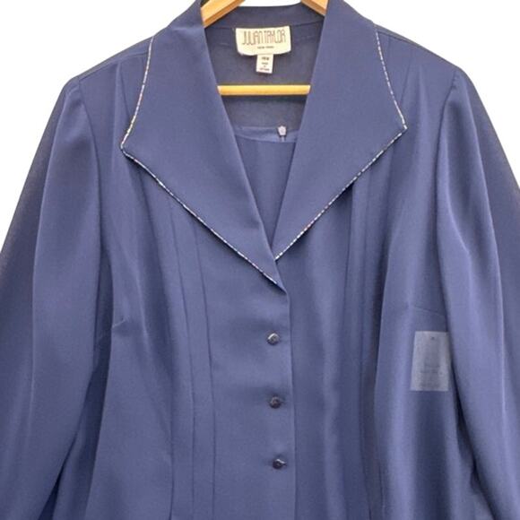 Julian Taylor Navy Blue Dress Jacket Set Women 18W - Picture 5 of 10